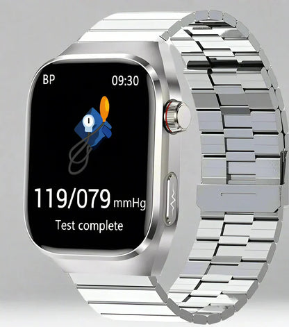 Health smartwatch with ECG & blood sugar monitoring – 2.04-inch AMOLED display & waterproof design