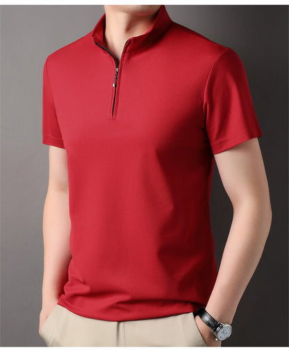 Variant image for Herren T-Shirt Atmungsaktiv Mit Reißverschluss Bequem Baumwolle-43