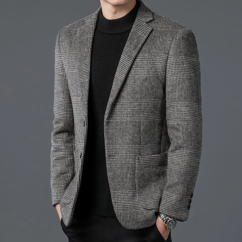 Eleganter Herren Blazer - Kariertes Sakko, Vielseitig & Bequem für Jeden Anlass-3
