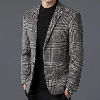 Eleganter Herren Blazer - Kariertes Sakko, Vielseitig & Bequem für Jeden Anlass-3