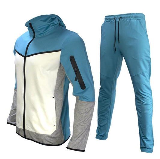 Männer Trainingsset Atmungsaktiv Mit Kapuze Und Trainingshose Sportlich Polyester-1