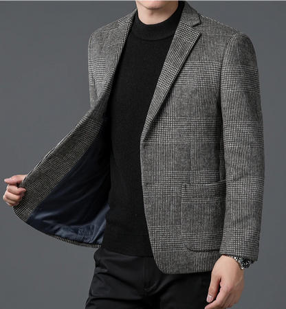 Eleganter Herren Blazer - Kariertes Sakko, Vielseitig & Bequem für Jeden Anlass-5