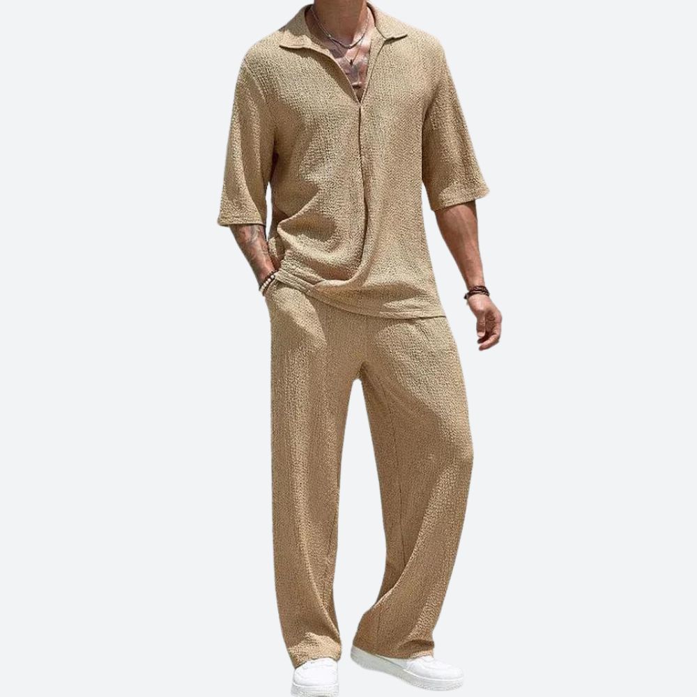 Variant image for Herrenhemd Blau Größe M Baumwolle Kurzarm Casual Sommer Hemd-6