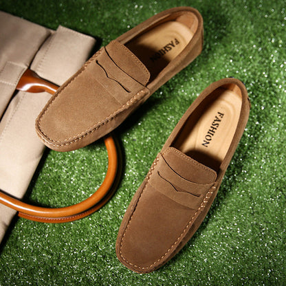 Herren Slipper Beige Größe 42 Wildleder Atmungsaktiv Schlupfschuhe-2