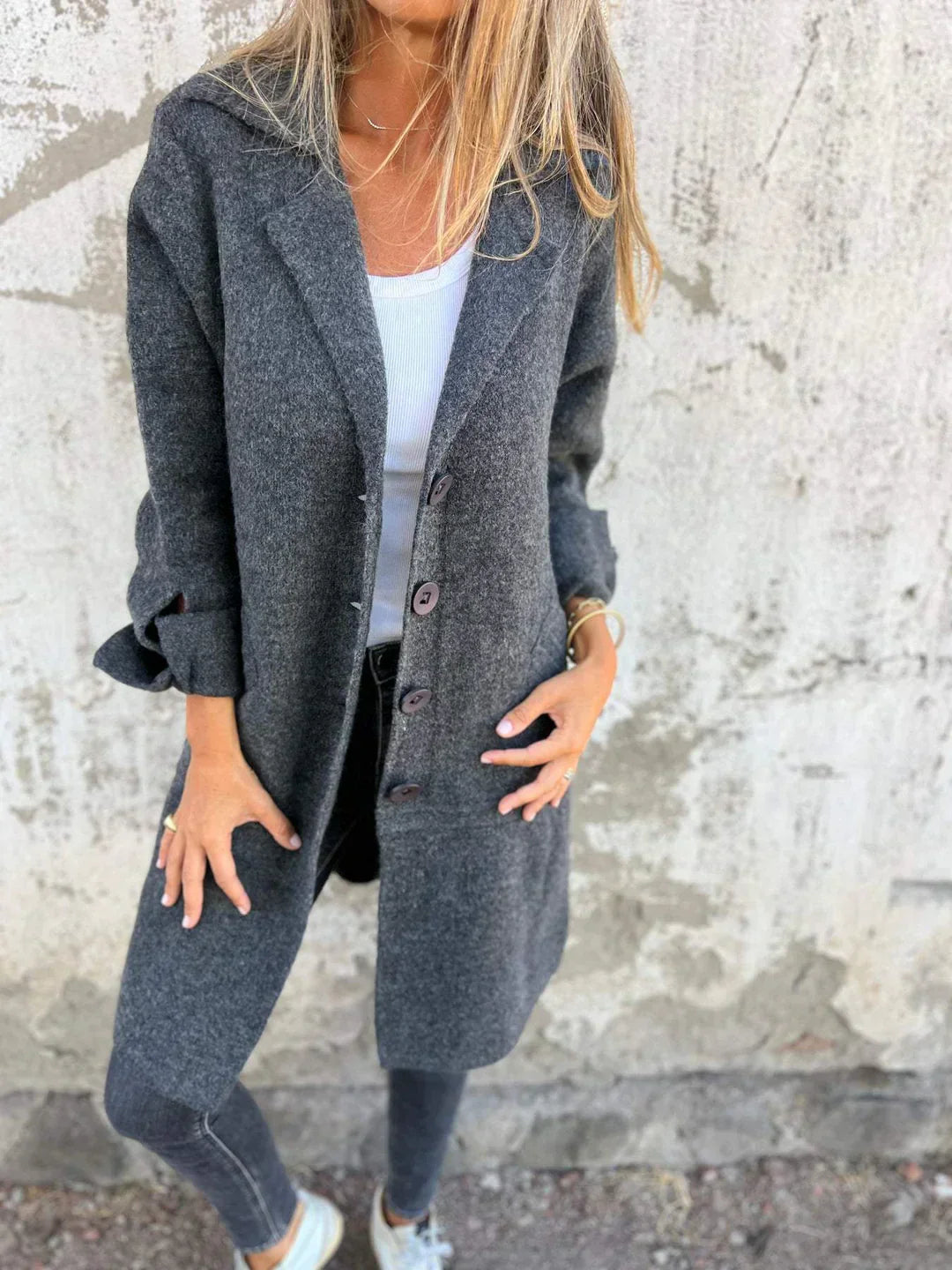 Sabrina | Langer Damenmantel aus Wollmischung mit zeitlos elegantem Stil 4