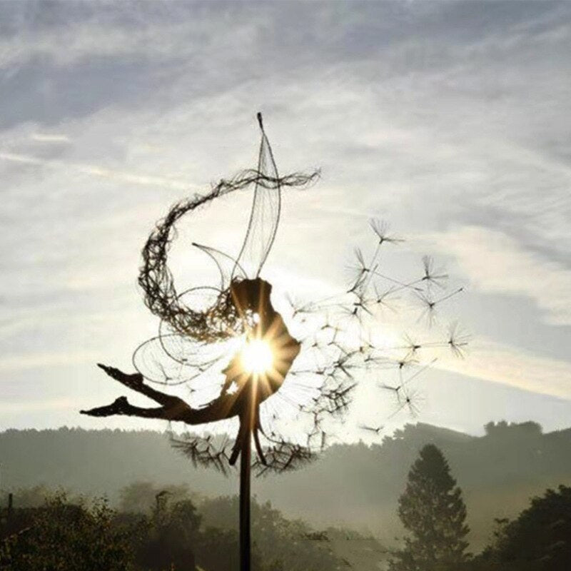 Enchanting garden fairy made of metal – Weatherproof sculpture for your garden decoration