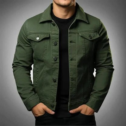 Herren Jacke Denim Klassisch 100% Baumwolle Streetwear Stil-4
