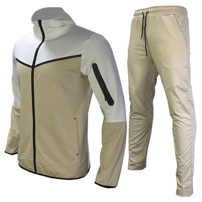 Männer Sport Outfit Zweiteilig Atmungsaktiv Fitnessset mit Reißverschlussjacke und Trainingshose-6