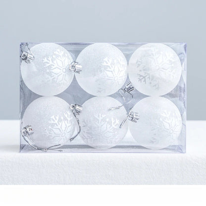 Schneekugel Weihnachtsbaumkugeln Set – 6 Unzerbrechliche Hängende Ornamente für Festliche Dekoration 0