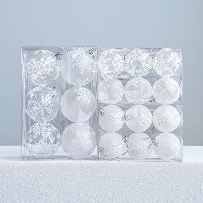 Schneekugel Weihnachtsbaumkugeln Set – 6 Unzerbrechliche Hängende Ornamente für Festliche Dekoration 2