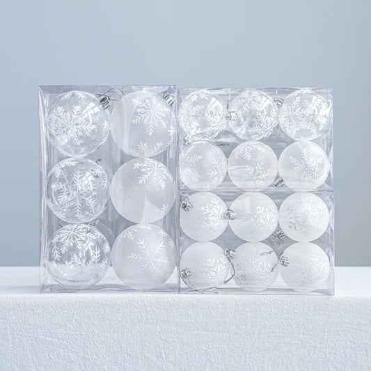 Schneekugel Weihnachtsbaumkugeln Set – 6 Unzerbrechliche Hängende Ornamente für Festliche Dekoration 2