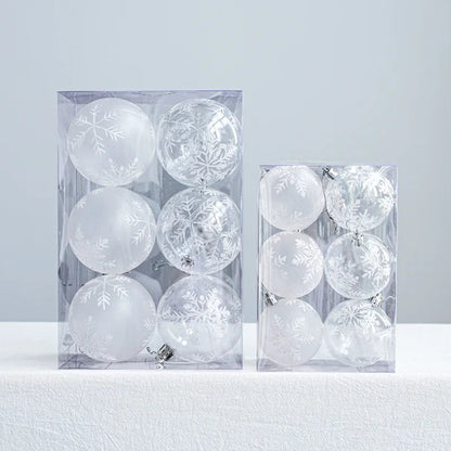 Schneekugel Weihnachtsbaumkugeln Set – 6 Unzerbrechliche Hängende Ornamente für Festliche Dekoration 3