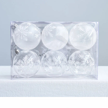 Schneekugel Weihnachtsbaumkugeln Set – 6 Unzerbrechliche Hängende Ornamente für Festliche Dekoration 7