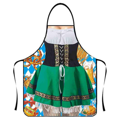 Schürze mit Oktoberfest-Lederhosen- und Dirndl-Aufdruck für Paare 5