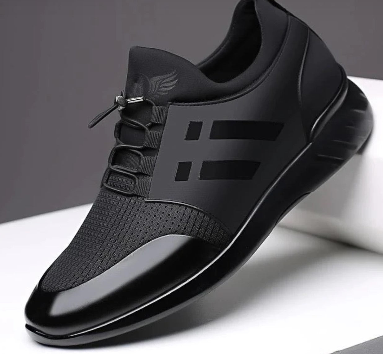 Herren Schuhe Schwarz Größe 42 Leder Orthopädisch Komfortabel-2