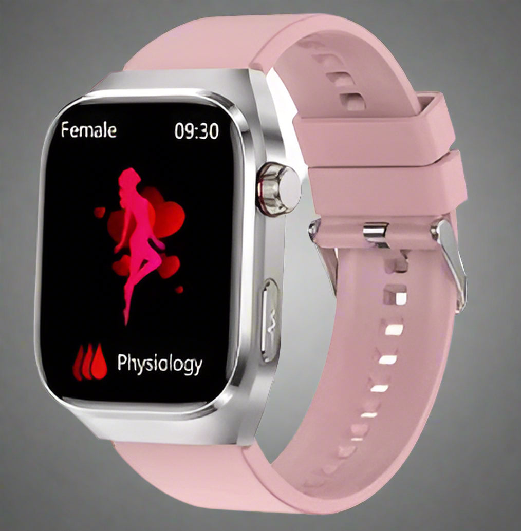 Health smartwatch with ECG & blood sugar monitoring – 2.04-inch AMOLED display & waterproof design