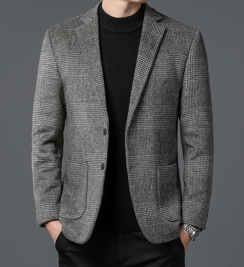Eleganter Herren Blazer - Kariertes Sakko, Vielseitig & Bequem für Jeden Anlass-2