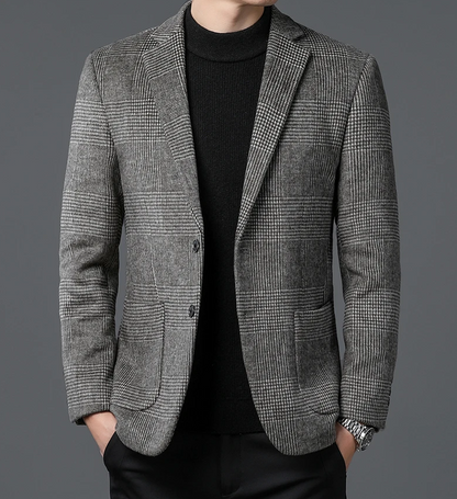 Eleganter Herren Blazer - Kariertes Sakko, Vielseitig & Bequem für Jeden Anlass-2