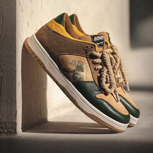 Herren Sneakers Plattform Design Gemischtes Material Bequem und Stilvoll-2