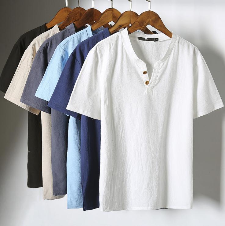 Herren T-Shirt Sommer Leicht Atmungsaktiv Baumwolle für Männer-2