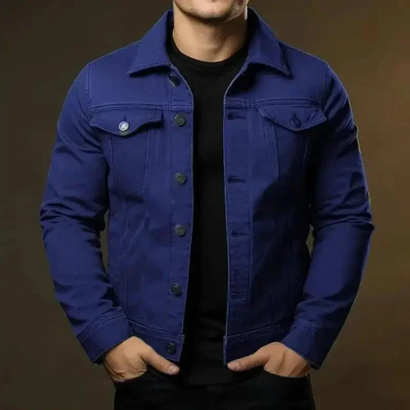 Herren Jacke Denim Klassisch 100% Baumwolle Streetwear Stil-5