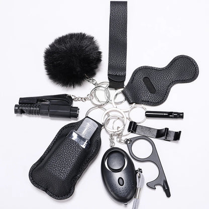 Selbstverteidigungs-Schlüsselanhänger-Set für Frauen, Sicherheits-Schlüsselanhänger, komplettes Set mit persönlichem Alarm, Fensterbrecher-Schlüsselanhänger-Zubehör 6