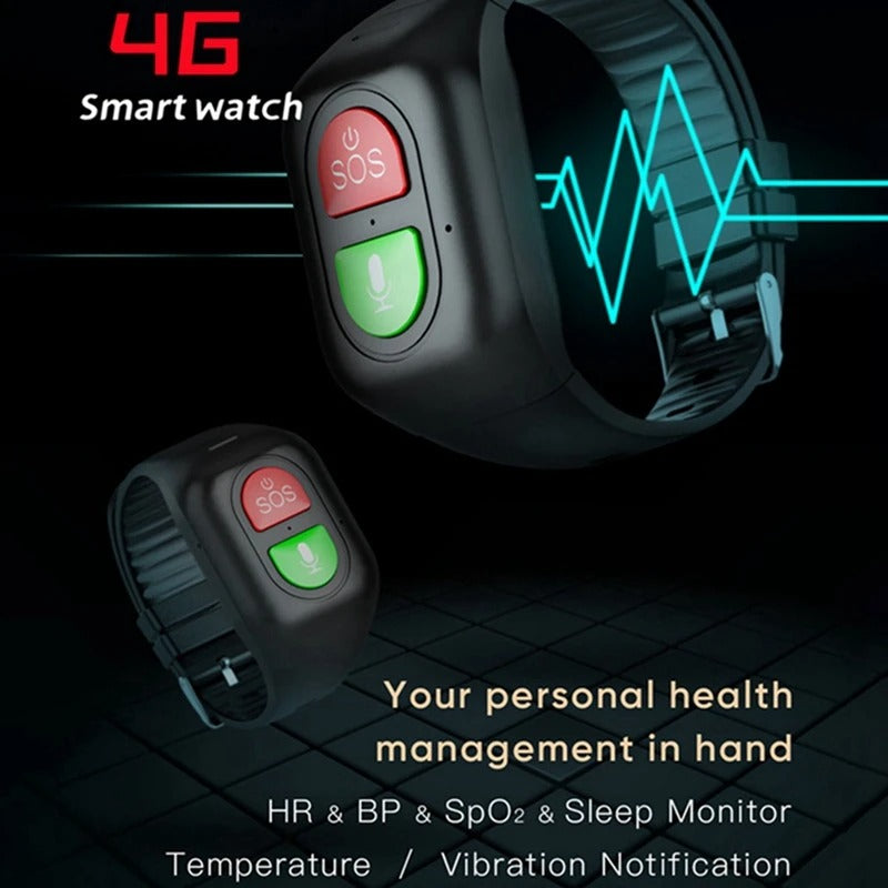 Senioren Smartwatch 4G mit SOS Alarm Gesundheitsmonitoring IPX7 Wasserdicht 5