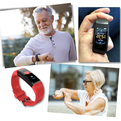Senioren Smartwatch Gesundheitsmonitor Herzfrequenz Schrittzähler Schlafüberwachung Wasserbeständig 2