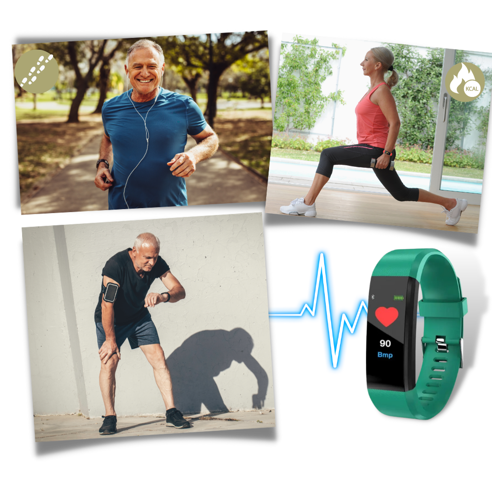 Senioren Smartwatch Gesundheitsmonitor Herzfrequenz Schrittzähler Schlafüberwachung Wasserbeständig 4