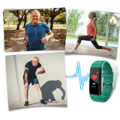 Senioren Smartwatch Gesundheitsmonitor Herzfrequenz Schrittzähler Schlafüberwachung Wasserbeständig 4