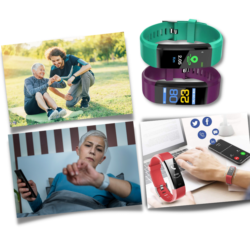 Senioren Smartwatch Gesundheitsmonitor Herzfrequenz Schrittzähler Schlafüberwachung Wasserbeständig 6
