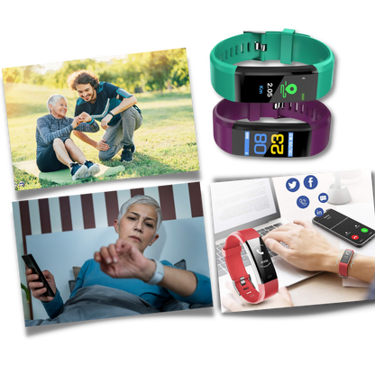 Senioren Smartwatch Gesundheitsmonitor Herzfrequenz Schrittzähler Schlafüberwachung Wasserbeständig 6