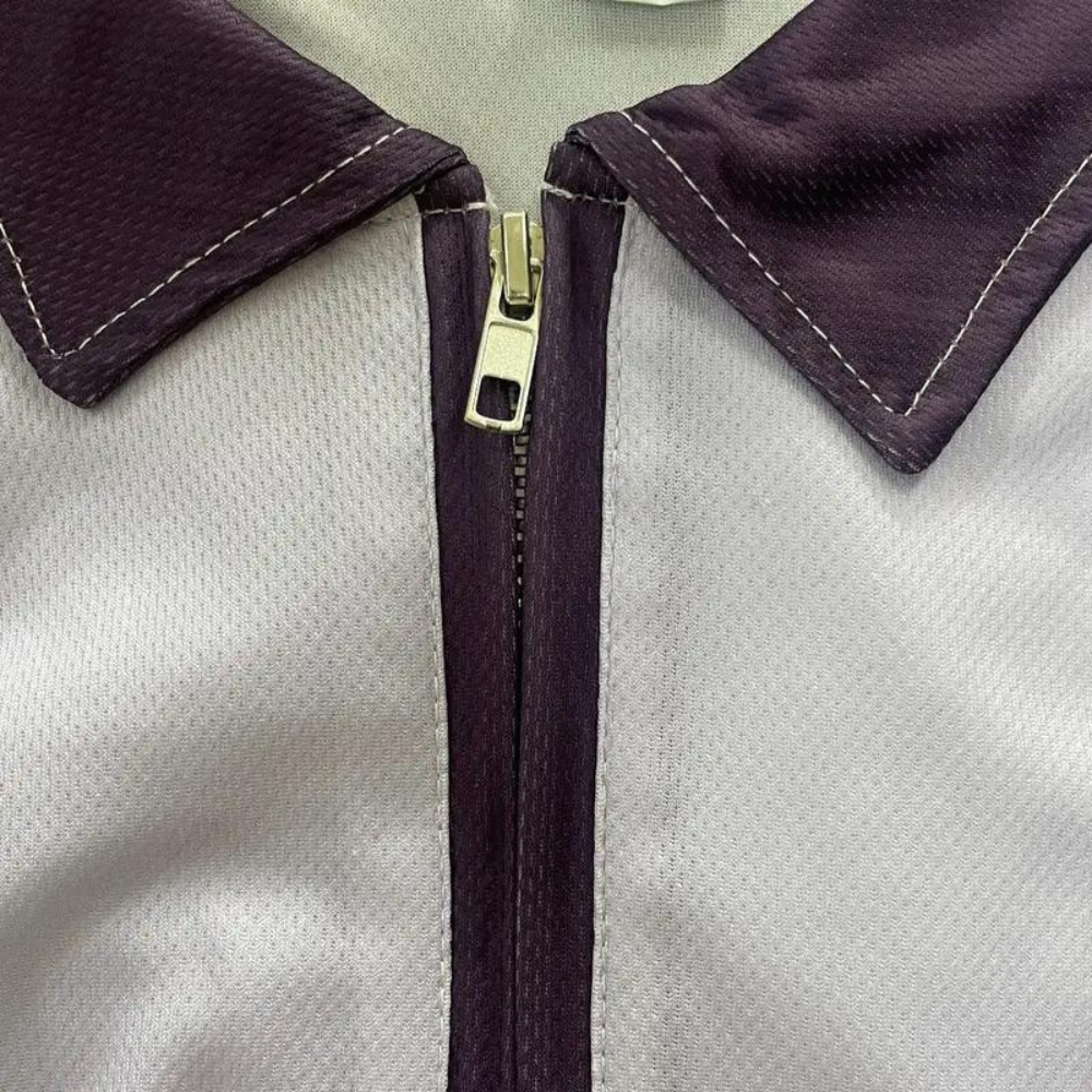 Herren Polo Shirt Gestreift Mit Reißverschluss Komfortabel Modern Baumwolle-6