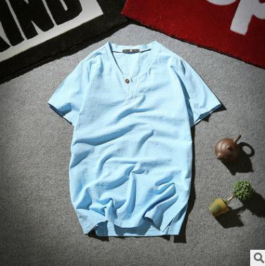 Herren T-Shirt Sommer Leicht Atmungsaktiv Baumwolle für Männer-6