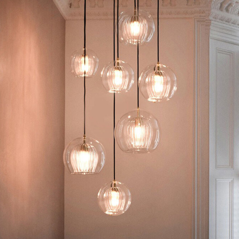 ShineSphere – Bernsteinfarbene Pendelleuchte mit strahlender Eleganz 3