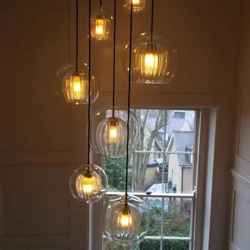 ShineSphere – Bernsteinfarbene Pendelleuchte mit strahlender Eleganz 7