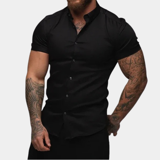 Herren Slim Fit Hemd Langarm Modern Baumwolle für Eleganten Stil-1