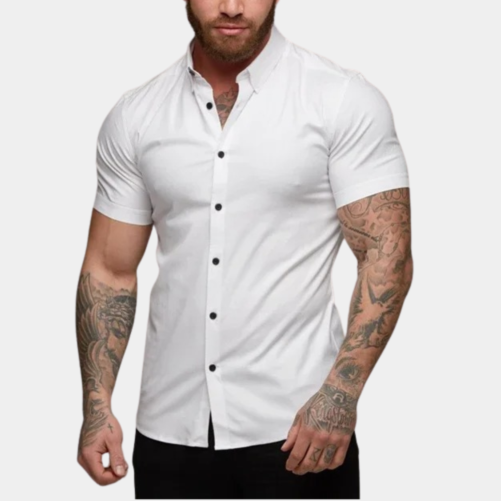Herren Slim Fit Hemd Langarm Modern Baumwolle für Eleganten Stil-6