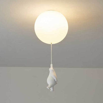 HimmelFreude | Verspielte Pendelleuchte mit Bär und Ballon für Kinderzimmer