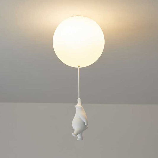 HimmelFreude | Lámpara colgante juguetona con oso y globo para habitación infantil