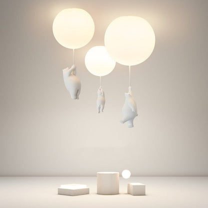 HimmelFreude | Verspielte Pendelleuchte mit Bär und Ballon für Kinderzimmer