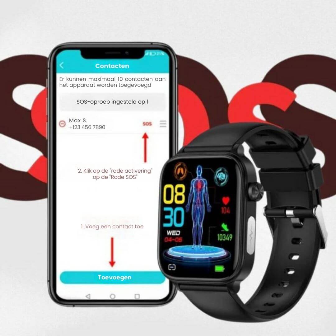 Smartwatch für Senioren mit SOS-Funktion Gesundheitsüberwachung GPS Tracking Wasserbeständig 7