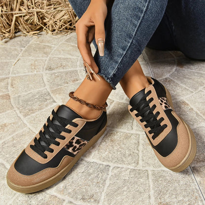 Women's Trendy Sneakers – Comfortable Fit with Animal Print Detail