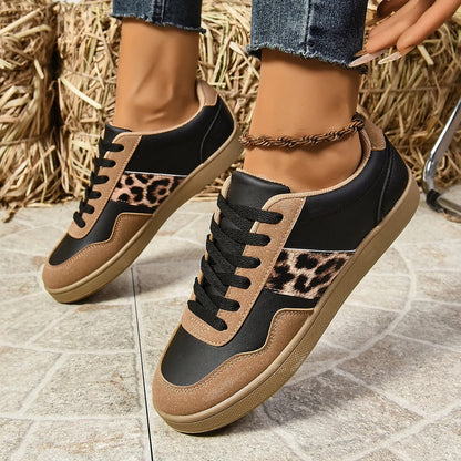 Women's Trendy Sneakers – Comfortable Fit with Animal Print Detail