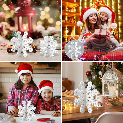 SnowyGlow – 6-teiliges Weihnachtstisch-Ornament-Set aus Holz 2