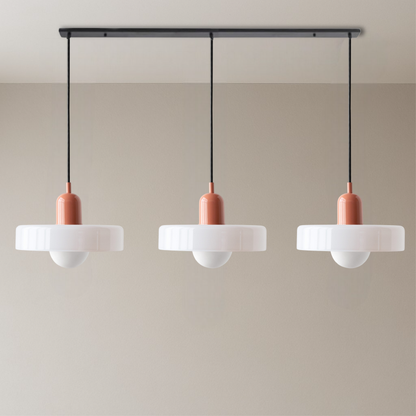 SoftGlow | 3-flammige Bauhaus-Pendelleuchte aus farbigem Glas für das Wohnen 18