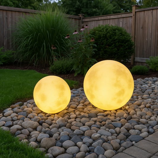 Solvyn | Sphärische solarbetriebene Gartenmondlampe 0
