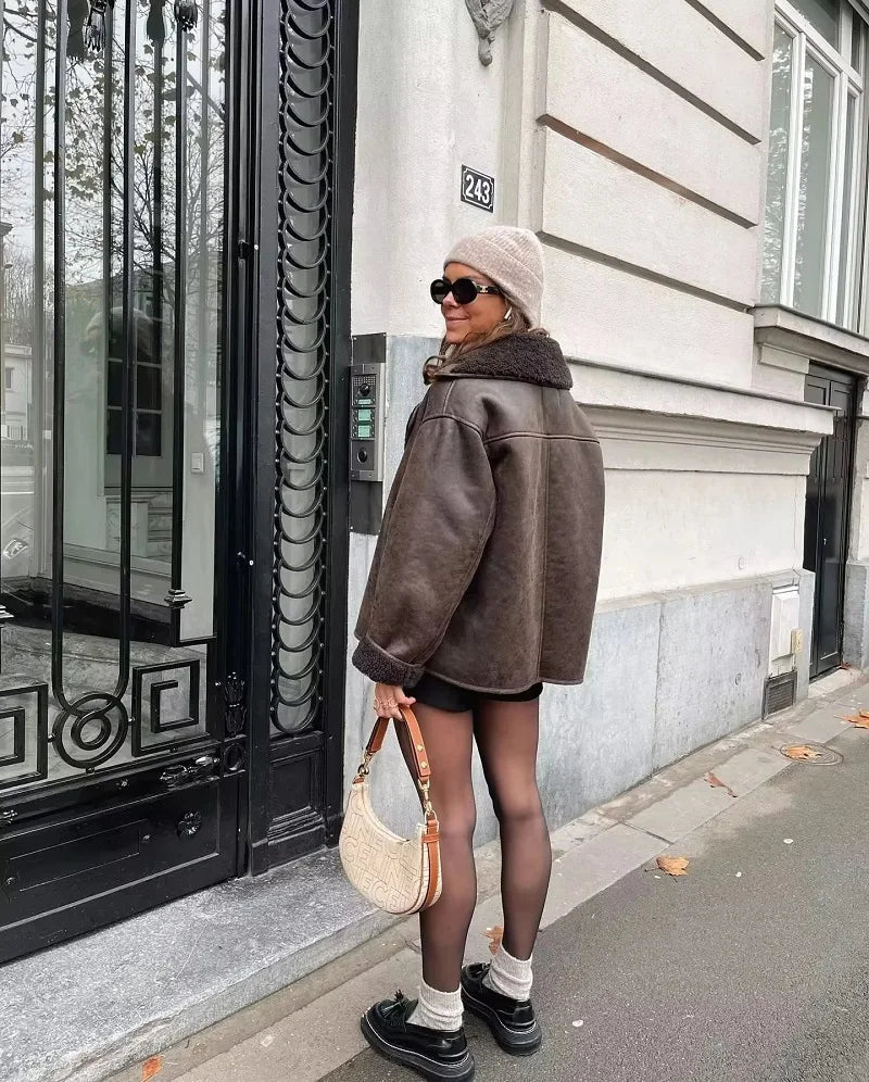Sophia | Elegante Warme Damenjacke aus Leder 3