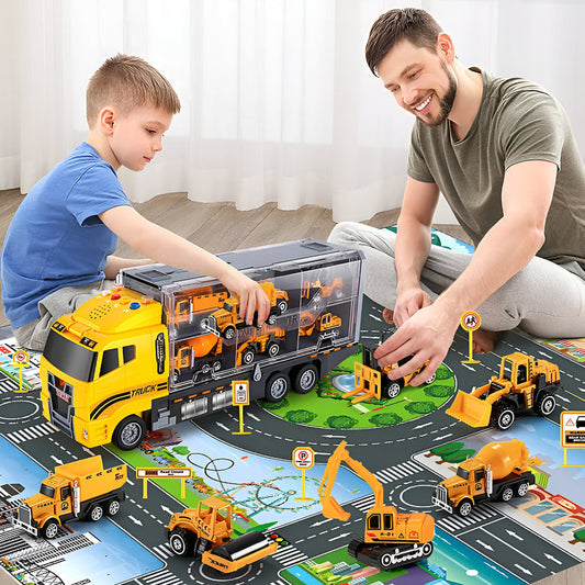 Spielzeug-Baufahrzeug-Set mit Tragetasche 0