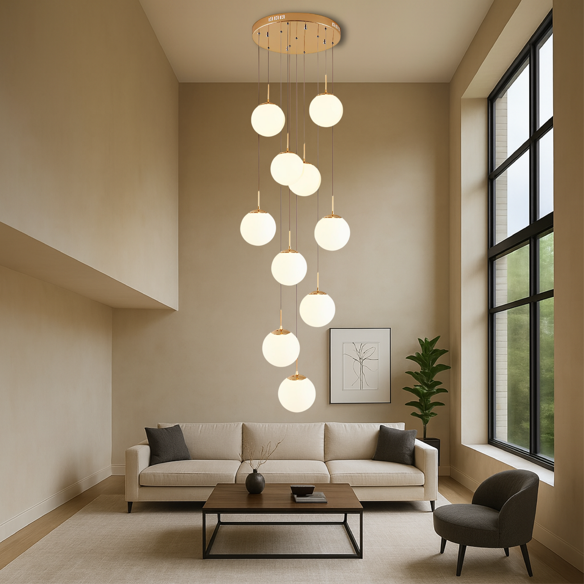 Steellan | Eleganter skandinavischer Treppenkronleuchter 3